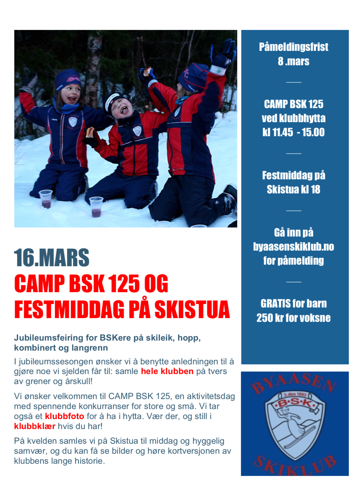 CAMP BSK 125! Påmelding her